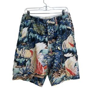 Denim & Supply Printed Swim Trunks Hawaiian Motif